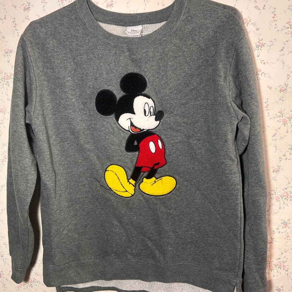 Disney Gray Sweatshirt with Mickey Mouse Large